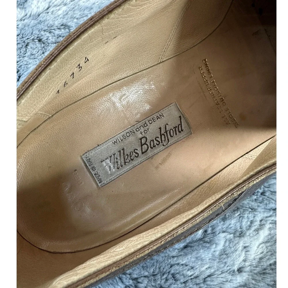 Wilson and Dean Wilkes Bashford Derby Shoes Brown Pebbled Leather / Mens 10.5